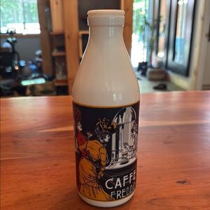 Caffe Freddie Italian Egizia White Milk Glass Bottle